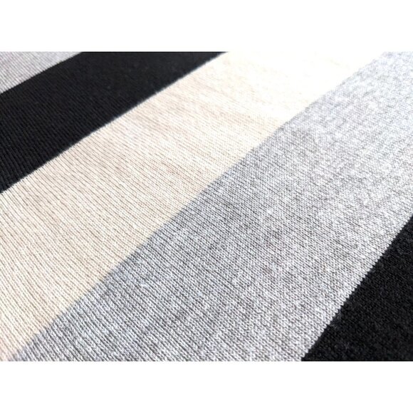 DEB Black Cream Blue Striped Sweater Short Sleeve Tunic Sweater CowlNeck Size 2X - Picture 2 of 5